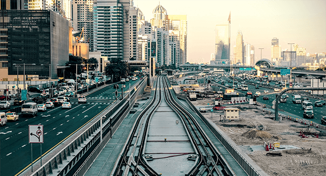 Dubai highway traffic